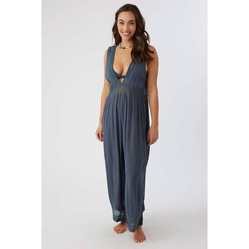 NEW O'NEILL sandie jumpsuit coverup in deep grey - Picture 3 of 4